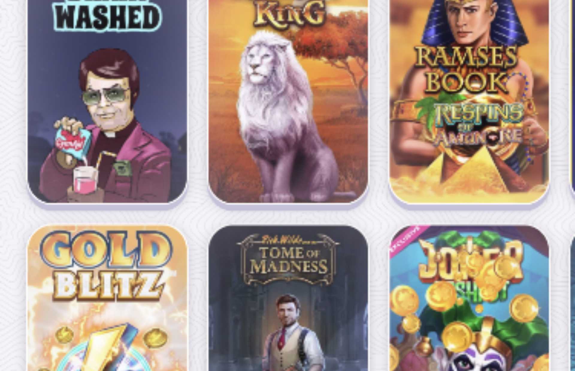 RoboCat Casino Mobile Games Page Screenshot