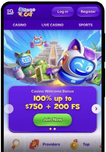 RoboCat Casino mobile screenshot