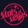 Slots of Vegas favicon, pink text on dark blue background