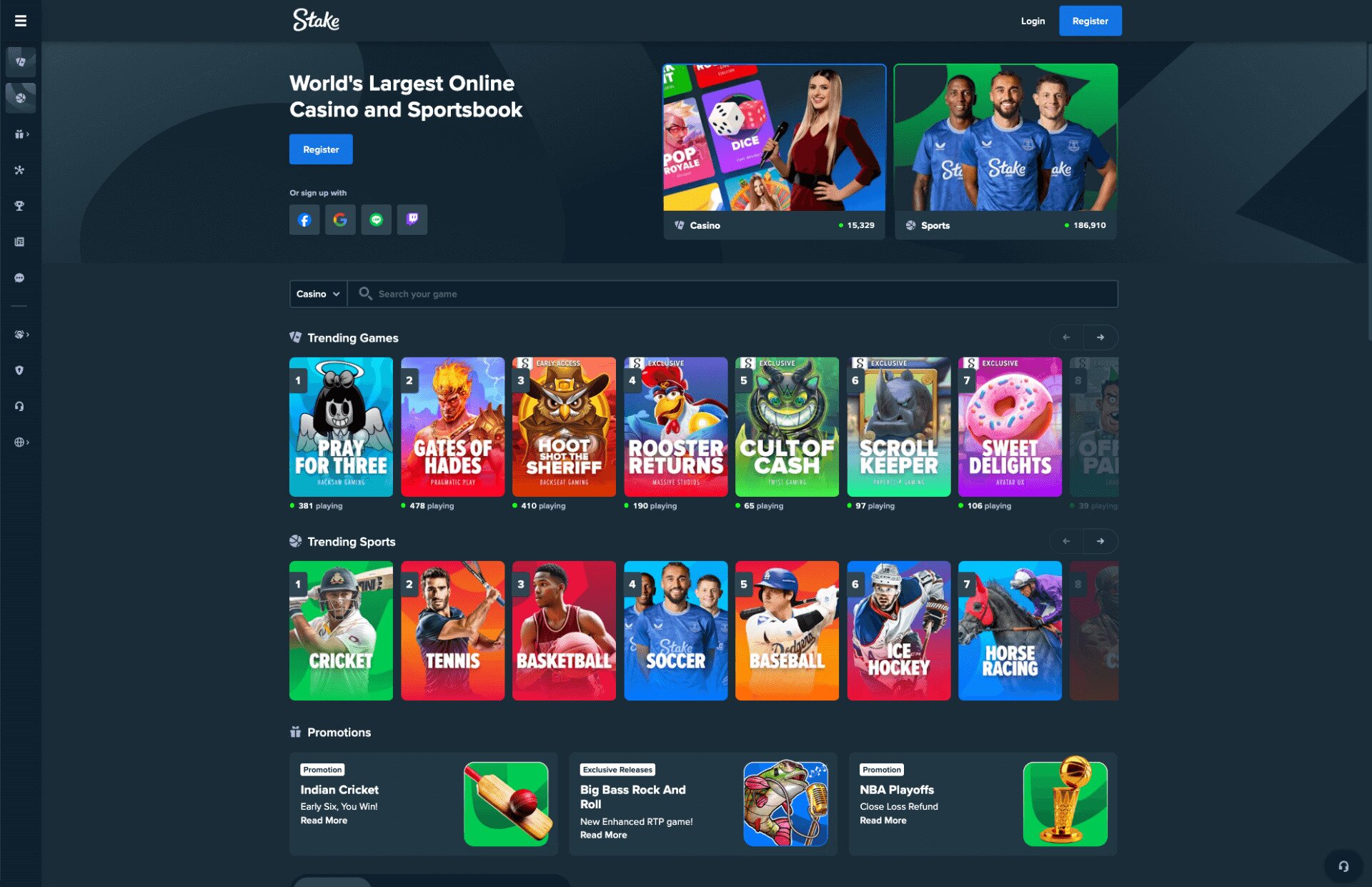 Stake Homepage Screenshot