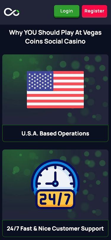 Vegas Coins Mobile About Information Screenshot