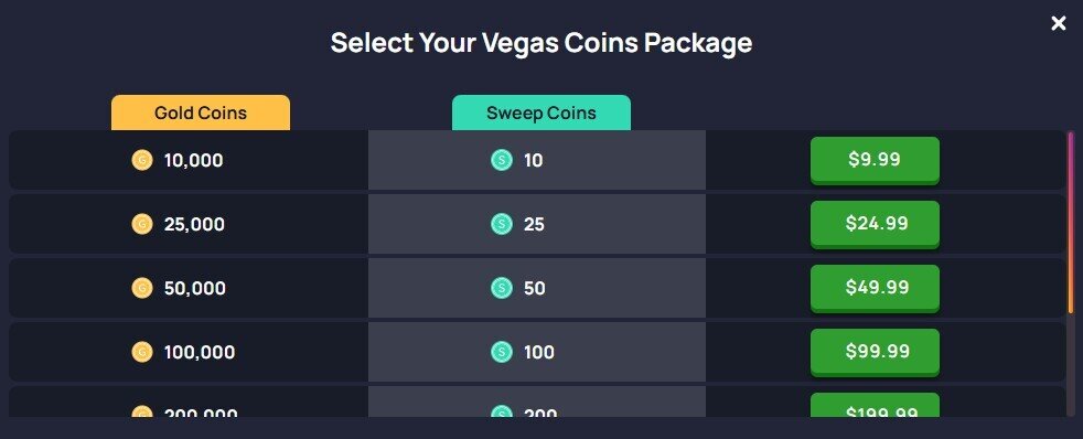 vegas coins buy coins