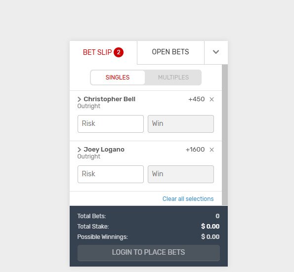 Formula 1 Betslip