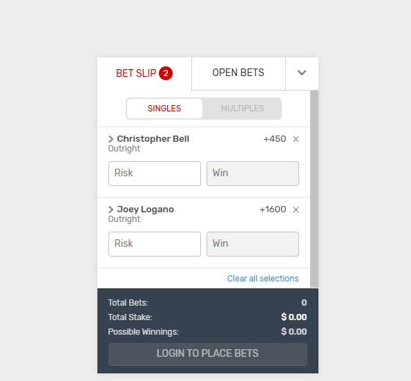Formula 1 Betslip