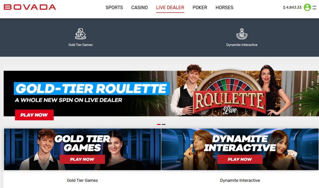 bovada live dealer homepage
