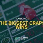 craps table with dice
