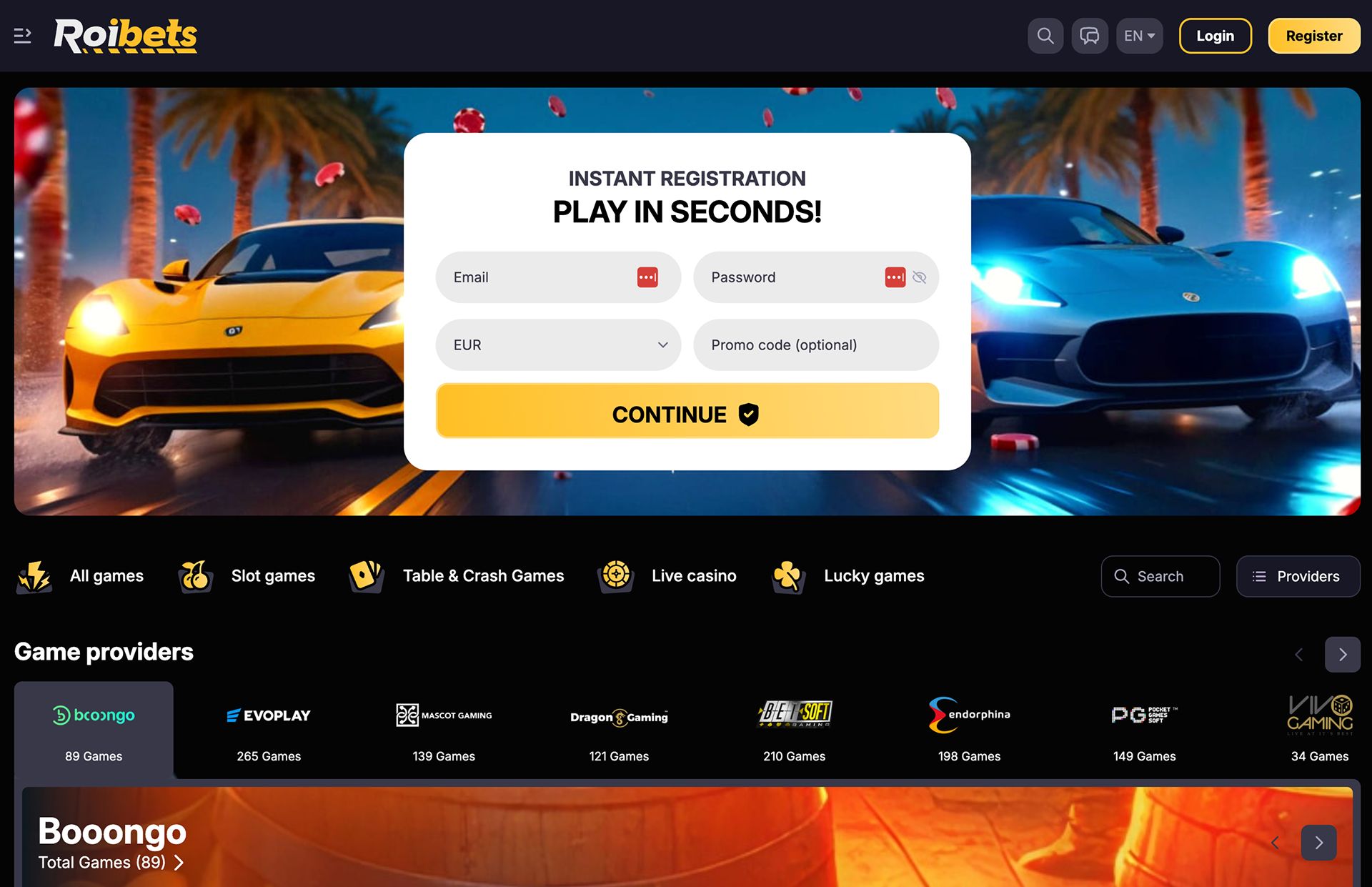 RoiBets Homepage Screenshot