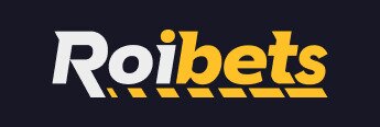 RoiBets logo, white and yellow text on dark blue background
