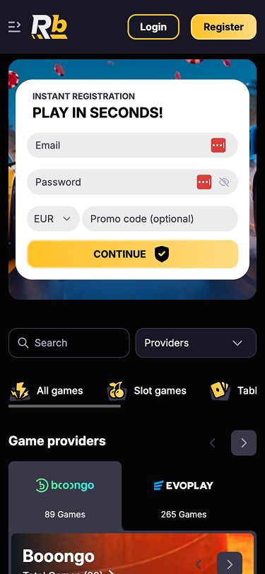 RoiBets Mobile Homepage Screenshot