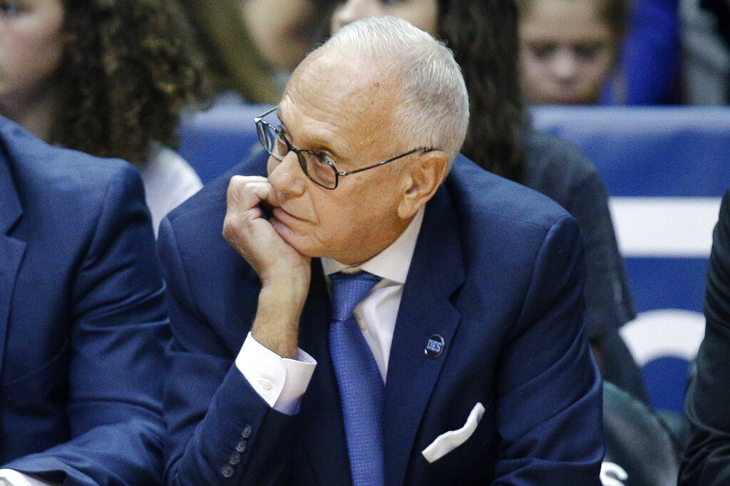 NBA coach Larry Brown on the sidelines during a game