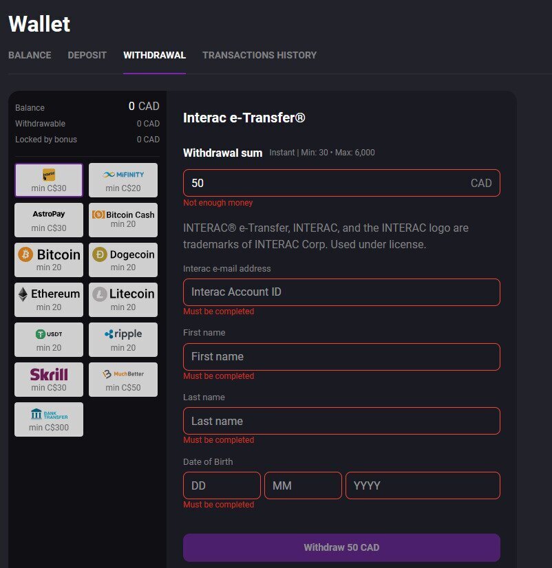 lucky circus wallet