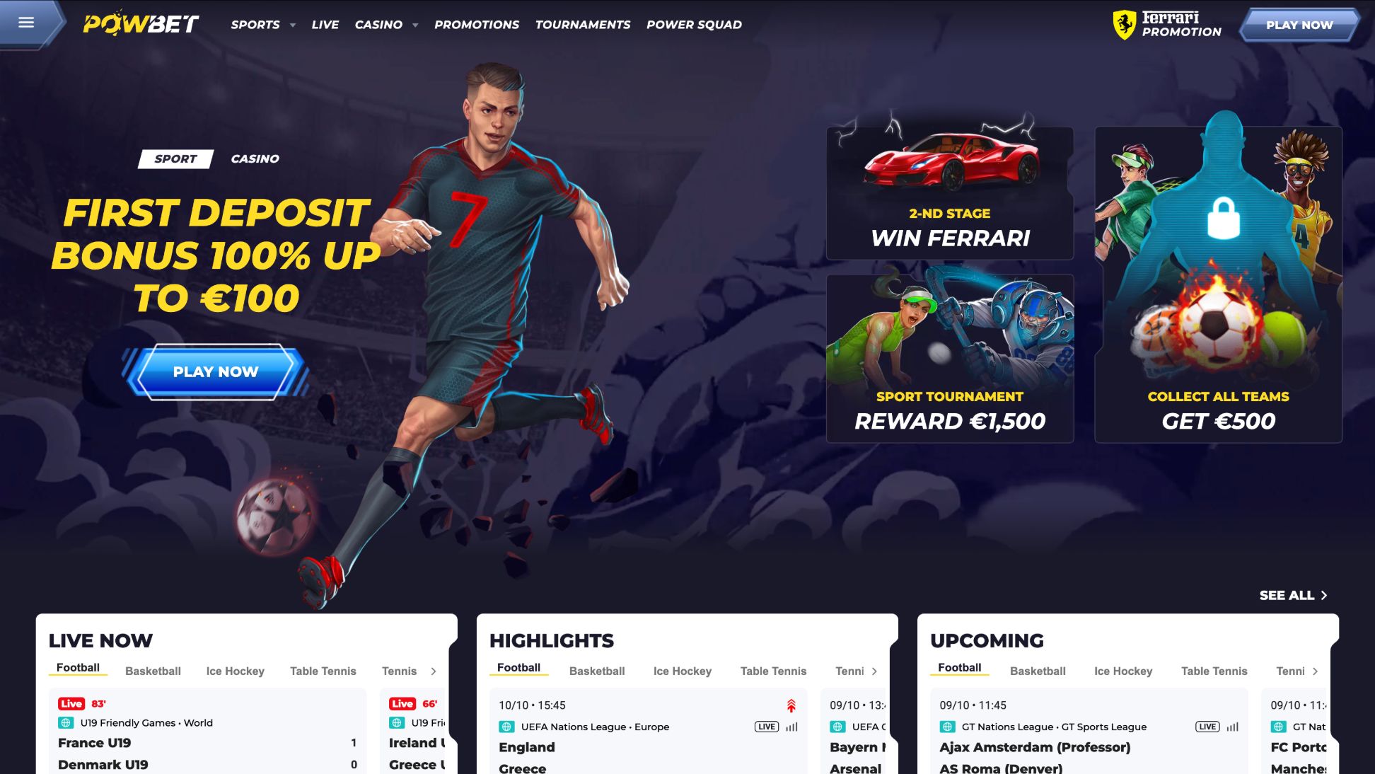 PowBet Homepage