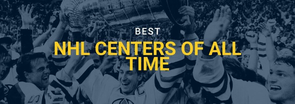 Edmonton Oilers players celebrating with the Stanley Cup, with text reading ‘Best NHL Centers of All Time’ and the GamblingSites.com logo