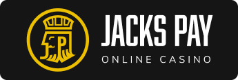 JacksPay logo, white text and gold logo on black background