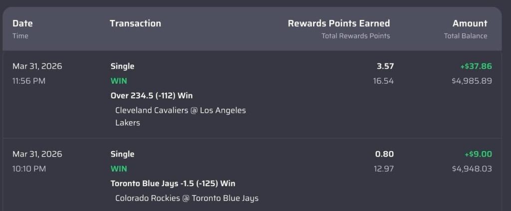 two winning bets from lucky rebel sports betting