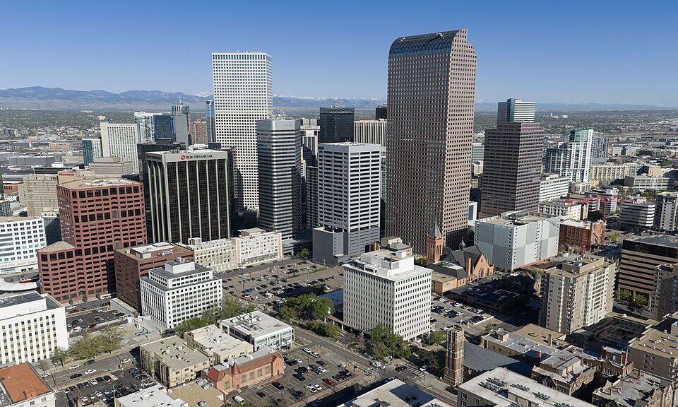 Aerial view of the downtown Denver