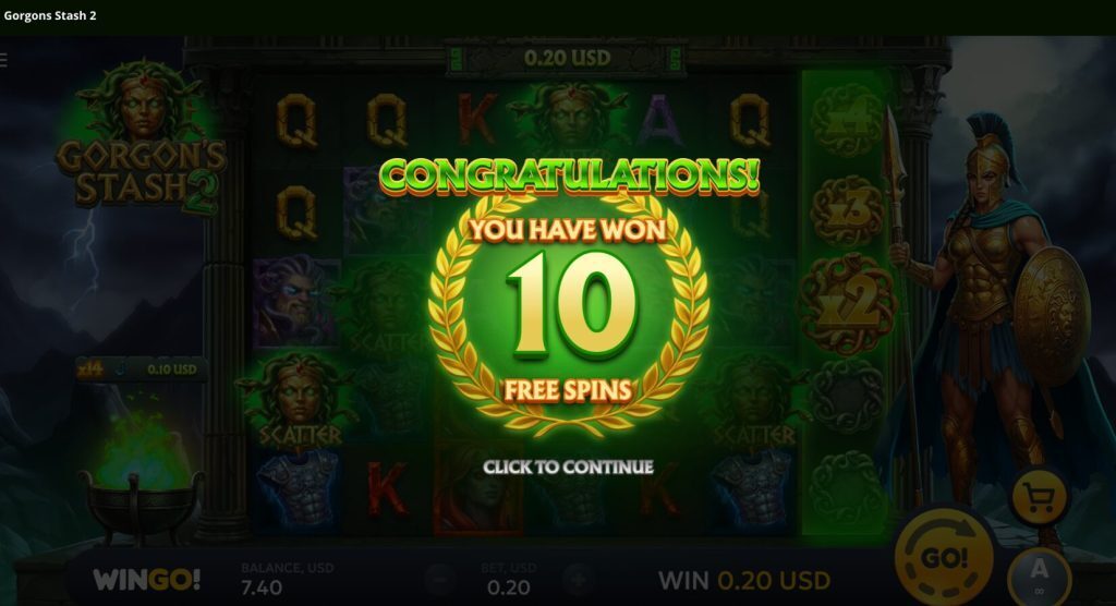 Gorgons Stash free spins