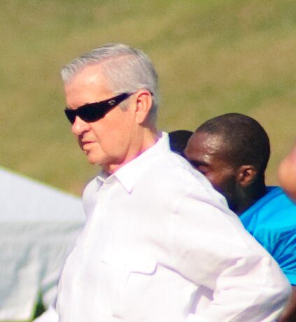 Jerry Richardson and Jake Delhomme