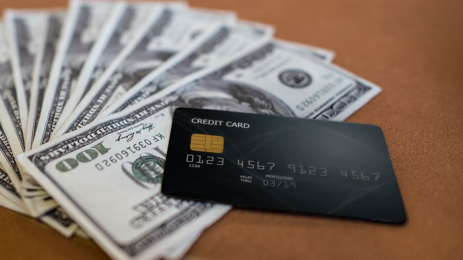 Stock credit card and cash image