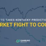 CFTC prediction market lawsuit graphic showing a blurred Kalshi trading chart with text about Kentucky taking the market fight to court.