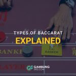 Baccarat table graphic with overlaid text reading “Types of Baccarat Explained” and the GamblingSites.com logo.