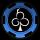 Black Chip Poker favicon, blue and white logo on black background