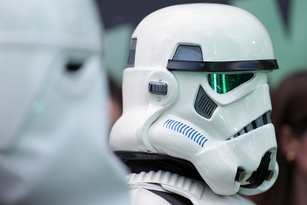 Stormtroopers pose for photographers