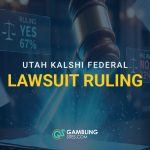 Judge’s gavel striking a tablet with text reading “Utah Kalshi Federal Lawsuit Ruling.”
