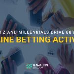 People holding smartphones beneath the text “Gen Z and Millennials drive 88% of online betting activity.”