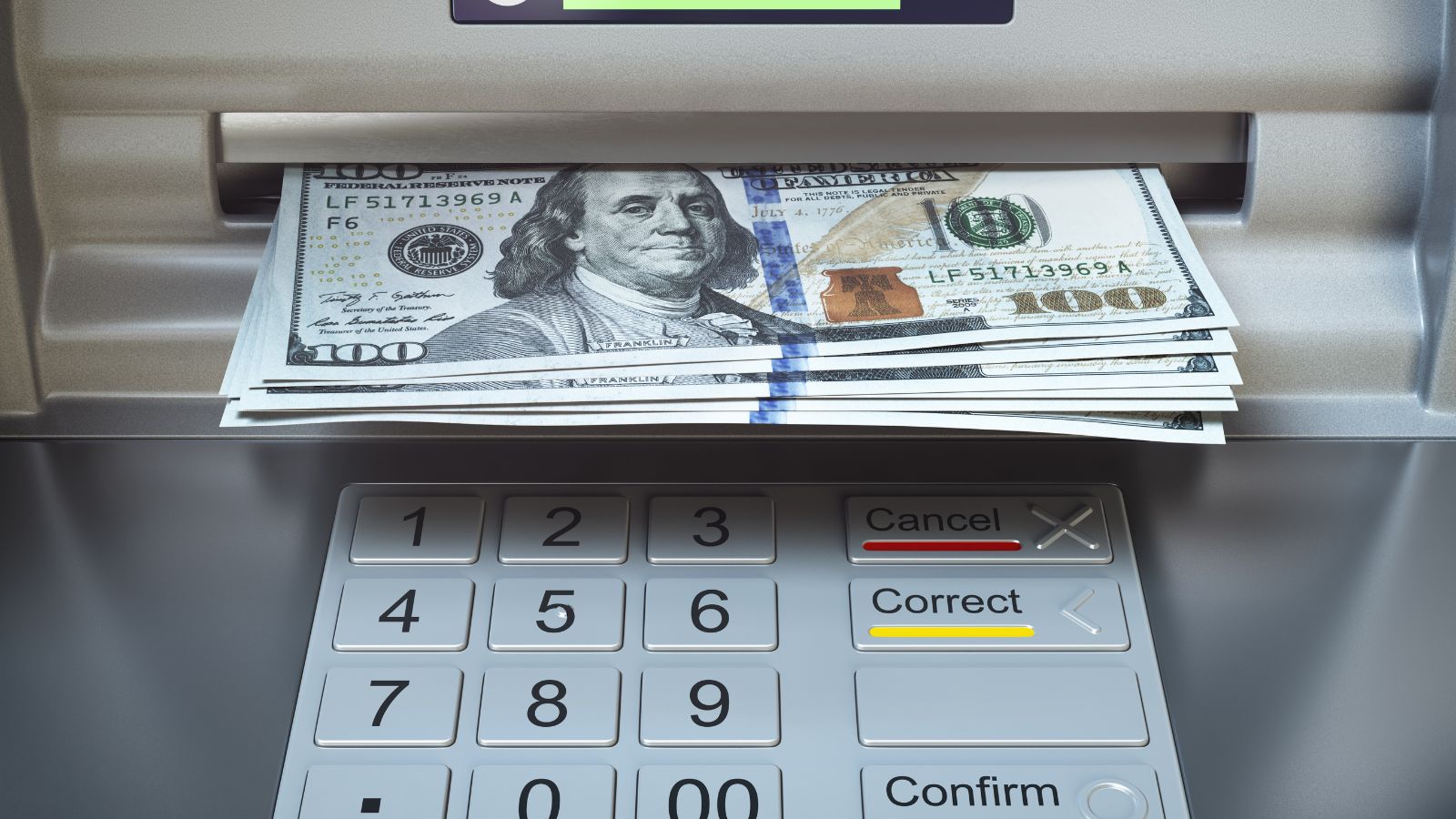 money coming out of an ATM