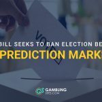 Person placing a ballot in a box with text reading “Ohio bill seeks to ban election betting on prediction markets.”