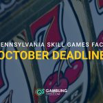 Slot machine reels with text reading “Pennsylvania Skill Games Face October Deadline.”