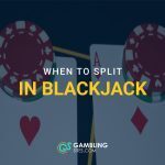 Two aces topped with casino chips beneath “When to Split in Blackjack” text and the GamblingSites.com logo.