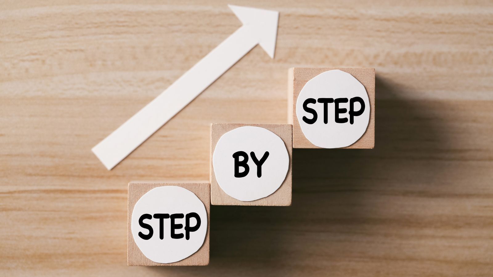 step by step stock image